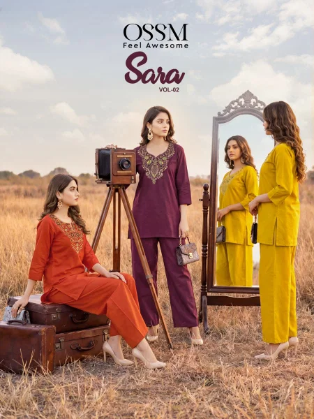 Sara Vol 2 By Ossm Dhabu Cotton Embroidery Co Ord Set 